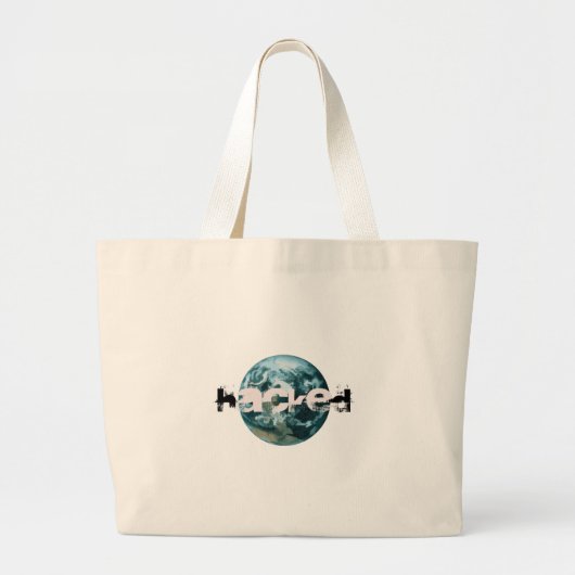 Grand Tote Bag planète Terre piratée (Devant)