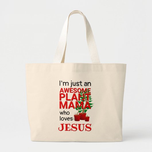 Grand Tote Bag Plante MAMA AIME JÉSUS (Devant)