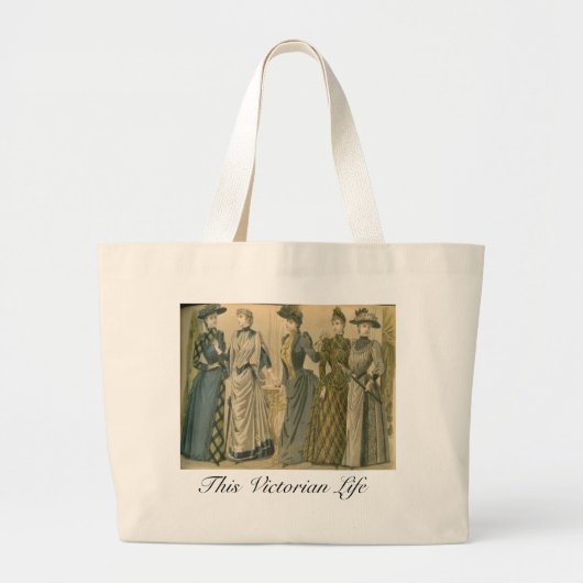Grand Tote Bag Plat de mode victorien, 1890 (Devant)