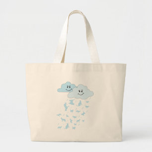 Grand Tote Bag pleuvoir des chats et des chiens