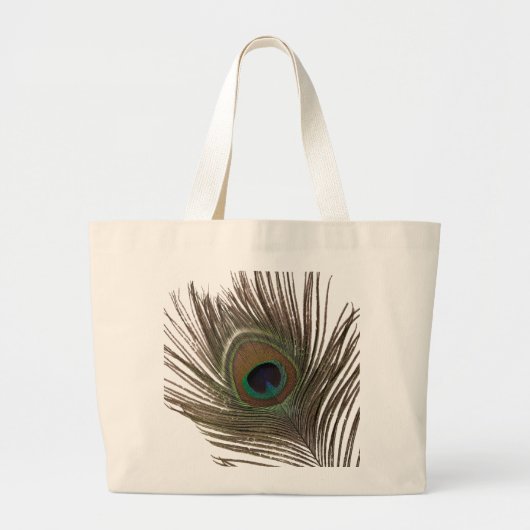 Grand Tote Bag Plumes de paon (Devant)