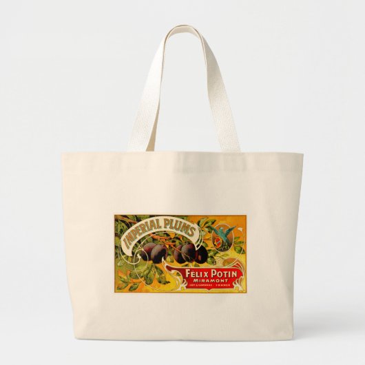 Grand Tote Bag Plums impériaux (Devant)