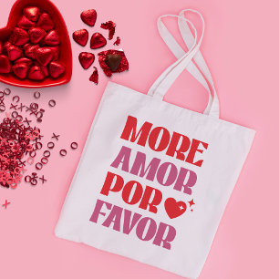 Grand Tote Bag Plus Amor por faveur, drôle Saint Valentin