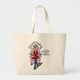 Grand Tote Bag Plus de numéros qu'un Humour de magazine