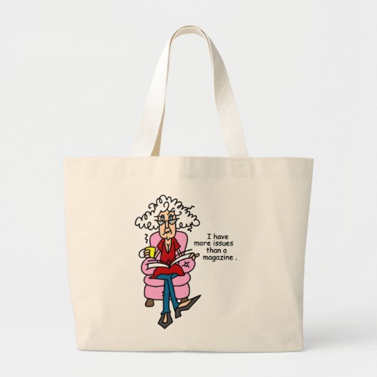 Grand Tote Bag Plus de numéros qu'un Humour de magazine (Devant)