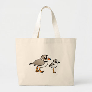 Grand Tote Bag Pluvier sifflant avec le poussin