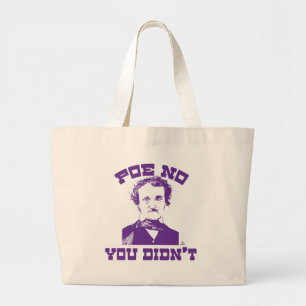 Grand Tote Bag Poe No Funny Auteur Classique Slogan