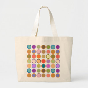 Grand Tote Bag Points modernes du milieu du siècle, couleurs mult