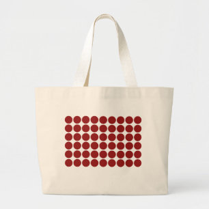 Grand Tote Bag Points rouges sur fond blanc