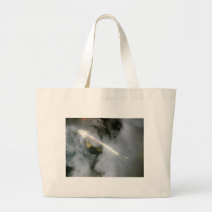 Grand Tote Bag Poisson d'argent dans l'eau et les nuages