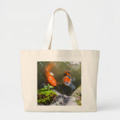 Grand Tote Bag Poisson Koi dans un étang (Devant)