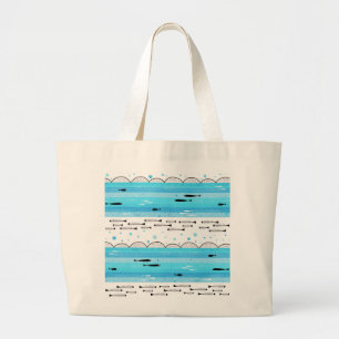 Grand Tote Bag Poissons en mer
