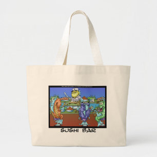 Grand Tote Bag Poissons Rencontrent les Marchés alias Cadeaux Drô