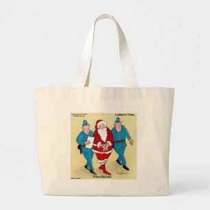 Grand Tote Bag Police Navidad : Père Noël A Été Très Mauvais