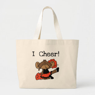 Grand Tote Bag Pom-pom girl de singe orange et noir
