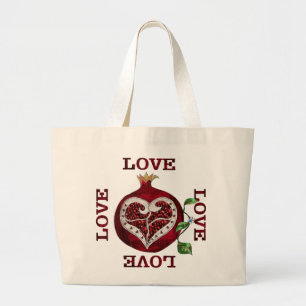 Grand Tote Bag Pomegranate Heart LOVE Valentine
