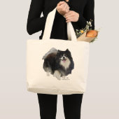 Grand Tote Bag Pomeranian noir (Devant (produit))