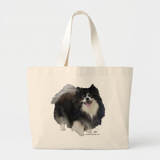 Grand Tote Bag Pomeranian noir (Devant)