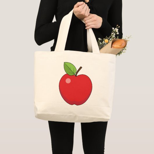 Grand Tote Bag Pomme rouge (Devant (produit))