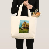 Grand Tote Bag Pony miniature blond / Cheval Ciel bleu (Devant (produit))