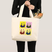Grand Tote Bag Pop Art Baby Pandas (Devant (produit))