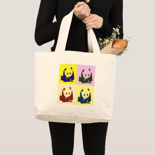 Grand Tote Bag Pop Art Baby Pandas (Devant (produit))