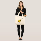 Grand Tote Bag Pop Art Guitare (Devant (modèle))