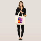 Grand Tote Bag Pop Art JFK John F. Kennedy (Devant (modèle))
