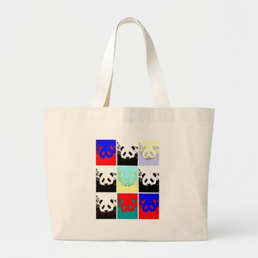 Grand Tote Bag Pop Art Panda (Devant)