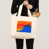 Grand Tote Bag Pop Art Plage Exotique Palmiers (Devant (produit))