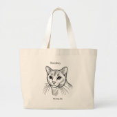Grand Tote Bag Portrait de chat Bombay (Devant)