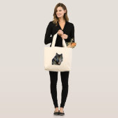 Grand Tote Bag Portrait Wolf (Devant (modèle))
