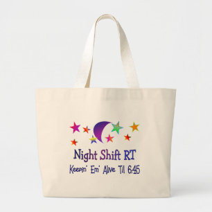 Grand Tote Bag Poste de nuit droite--Cadeaux respiratoires drôle
