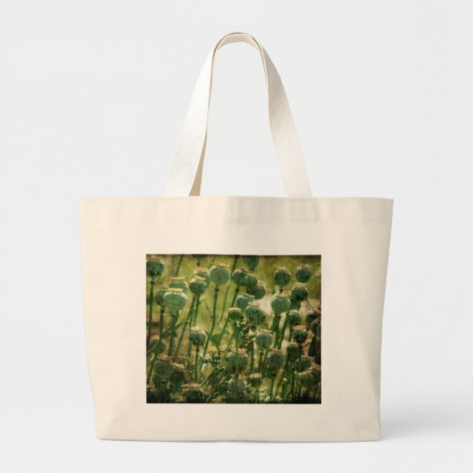 Grand Tote Bag Pots de graines de fleurs de pavot (Devant)