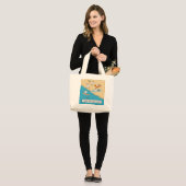 Grand Tote Bag Poulets fermiers extrêmes drôles (Devant (modèle))
