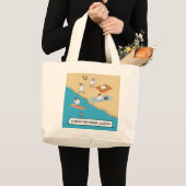Grand Tote Bag Poulets fermiers extrêmes drôles (Devant (produit))