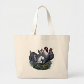 Grand Tote Bag Poulets vintages (Devant)