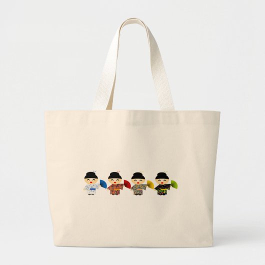 Grand Tote Bag Poupées de geisha (Devant)