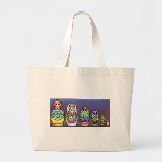 Grand Tote Bag Poupées russes sur une rangée (Devant)