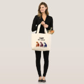 Grand Tote Bag Pour Madame folle de chat sur l'aller ! (Devant (modèle))