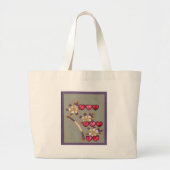 Grand Tote Bag Pour Vous De Moi : Beau Coeurs Floraux Design (Devant)