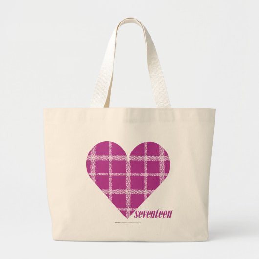 Grand Tote Bag Pourpre 2 de plaid (Devant)