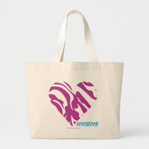 Grand Tote Bag Pourpre 2 de zèbre