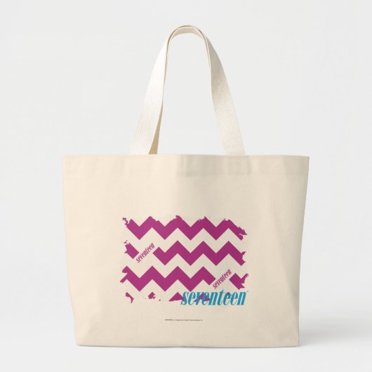 Grand Tote Bag Pourpre 3 de zigzag (Devant)
