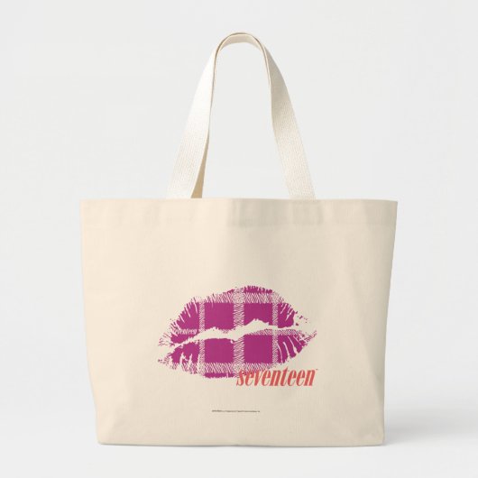 Grand Tote Bag Pourpre de plaid (Devant)