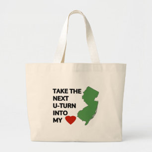 Grand Tote Bag Prenez le prochain demi-tour dans mon coeur