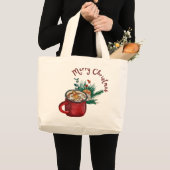 Grand Tote Bag Présent De Père Noël Noël Personnalisé (Devant (produit))