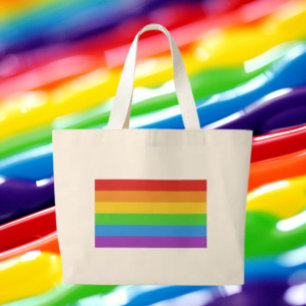 Grand Tote Bag PrideMega : Fierté arc-en-ciel géante