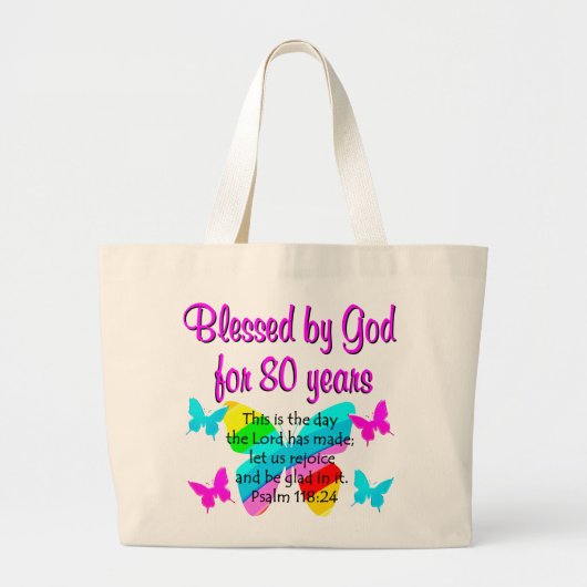 GRAND TOTE BAG PRIÈRE DE 80E ANNIVERSAIRE (Devant)