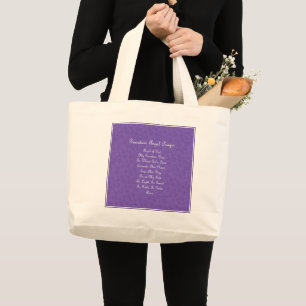 Grand Tote Bag Prière de l'ange gardien Violet